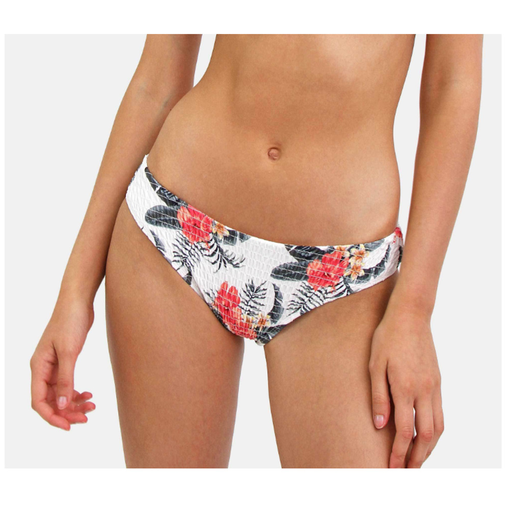 Mosmann Floral Ribbed Bikini Bottom White Size S